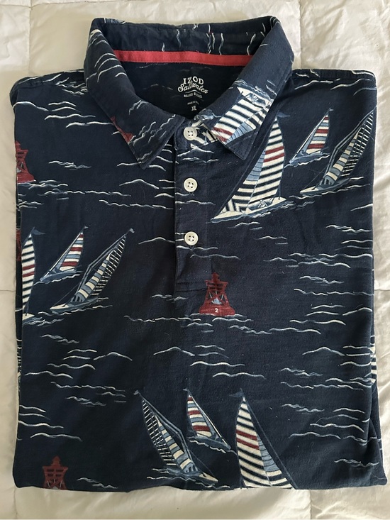 Izod Other - IZOD Saltwater Relaxed Classics Nautical Sailboat Polo Shirt Navy Men's XL